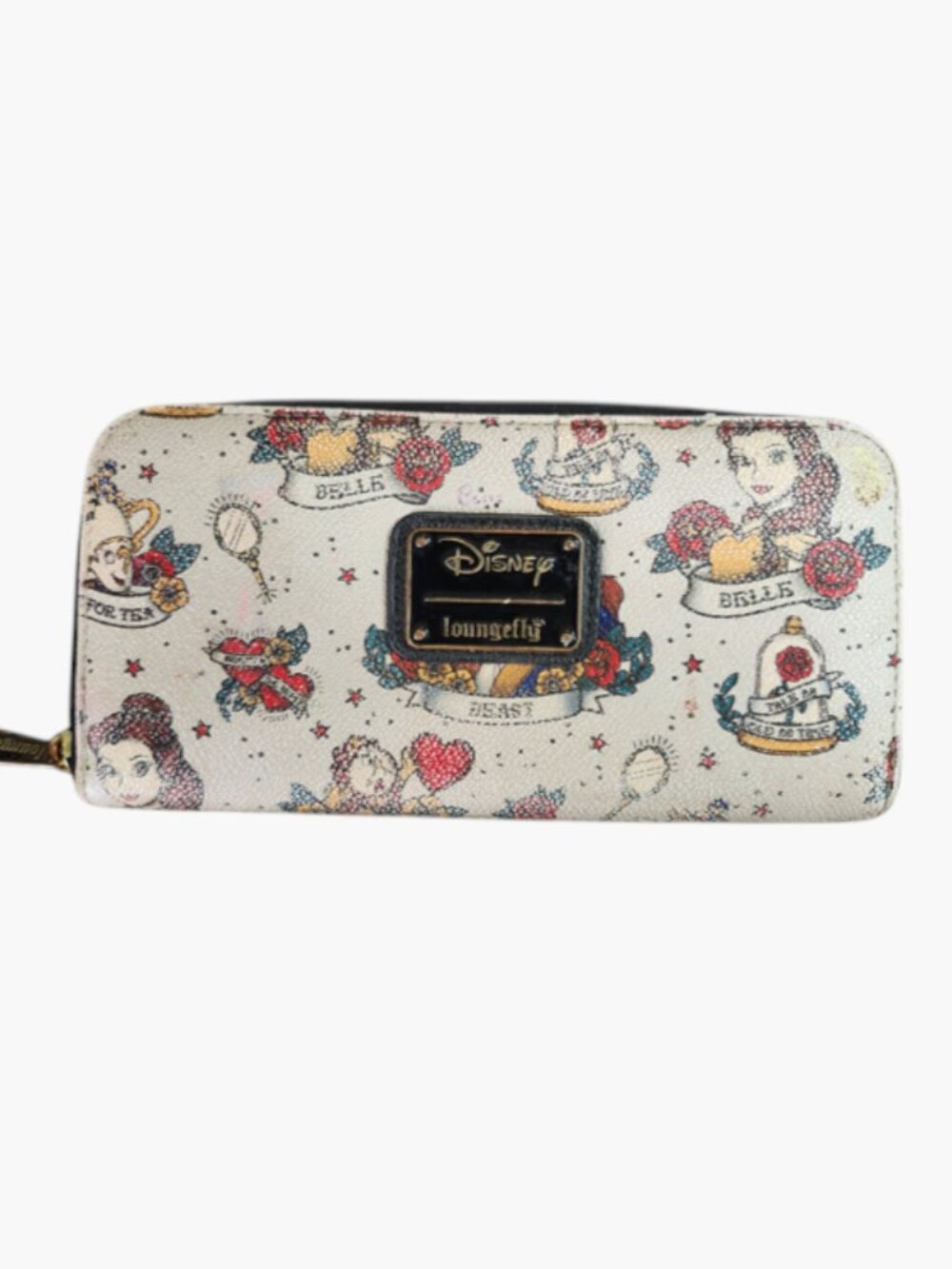 Disney Loungefly Beauty and the Beast Tattoo Zip Around Wallet